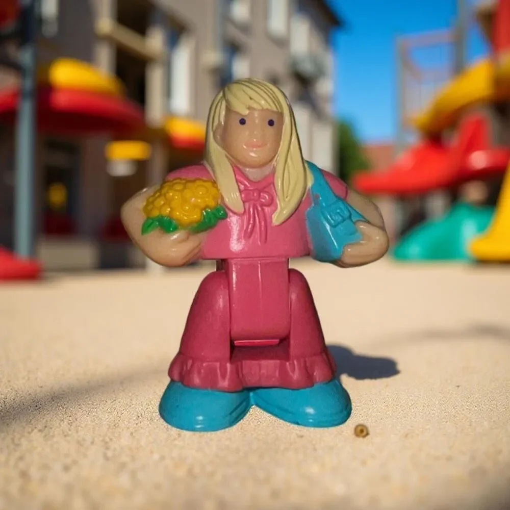 Fisher Price Geo Trax Train Figure Blond Hair Girl Pink Geotrax 1.5